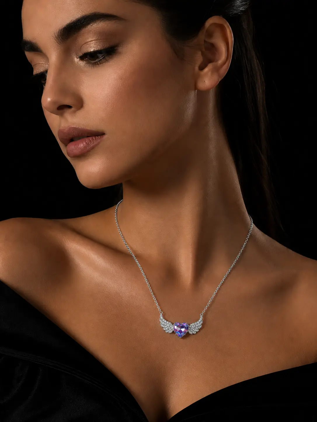 Sariora Silver Angel Heart Kolye