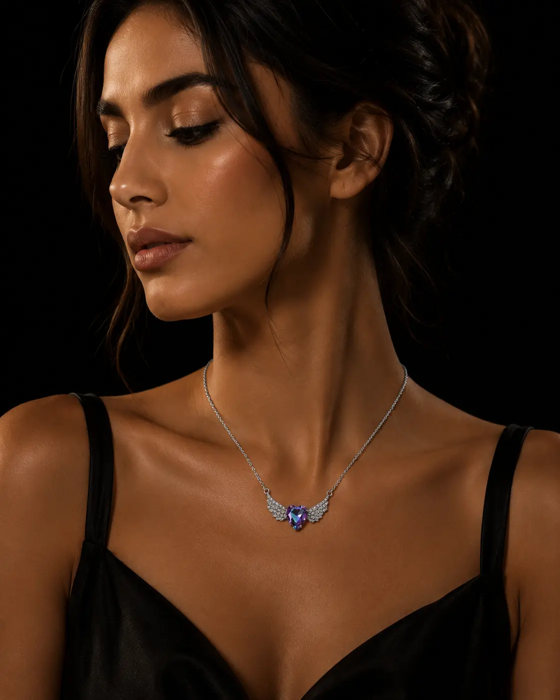 Sariora Silver Angel Heart Kolye