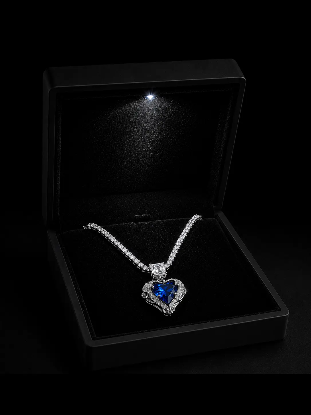 Sariora Silver Blue Heart Kolye